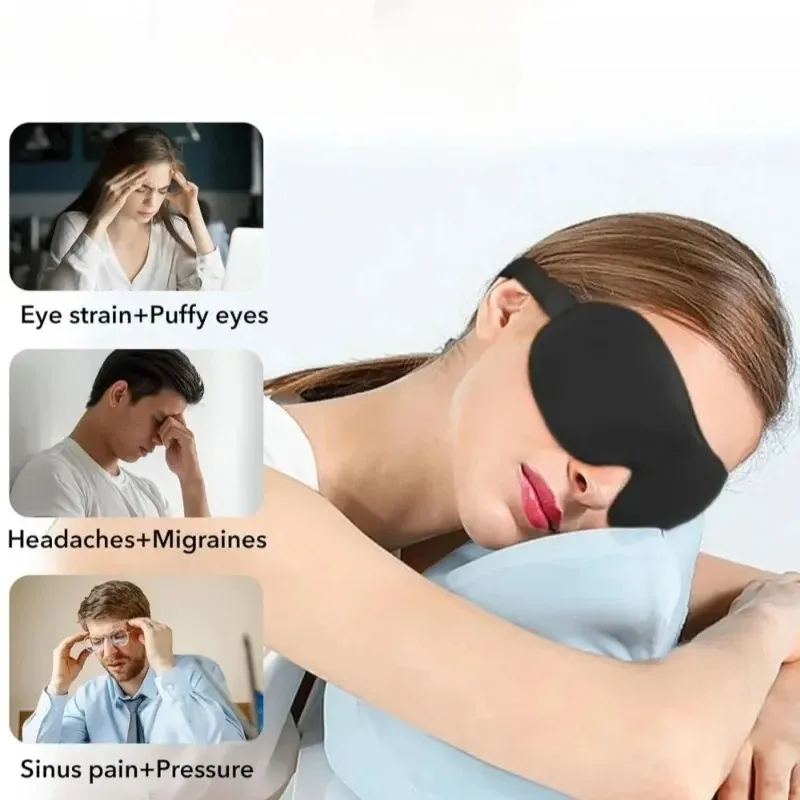 Masque de sommeil 3D en mousse à mémoire de forme douce, cache-yeux occultant pour un sommeil réparateur en voyage 4