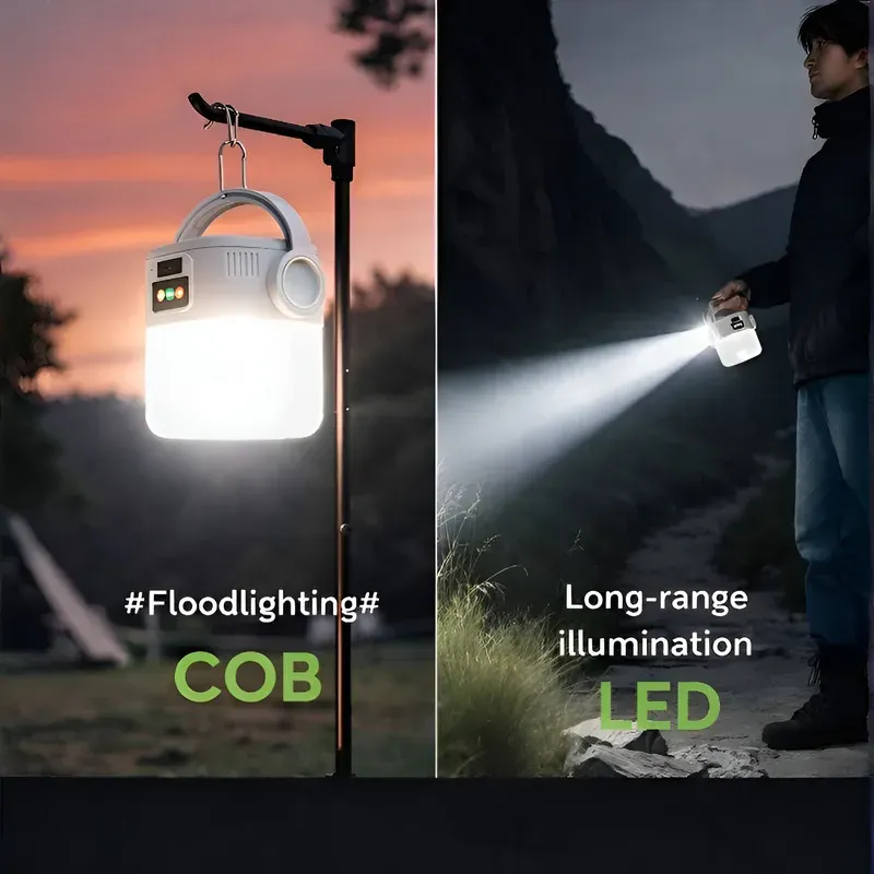 Lanterne solaire de camping rechargeable par USB, portable et étanche, éclairage d'urgence pour la randonnée et le camping sous tente 5