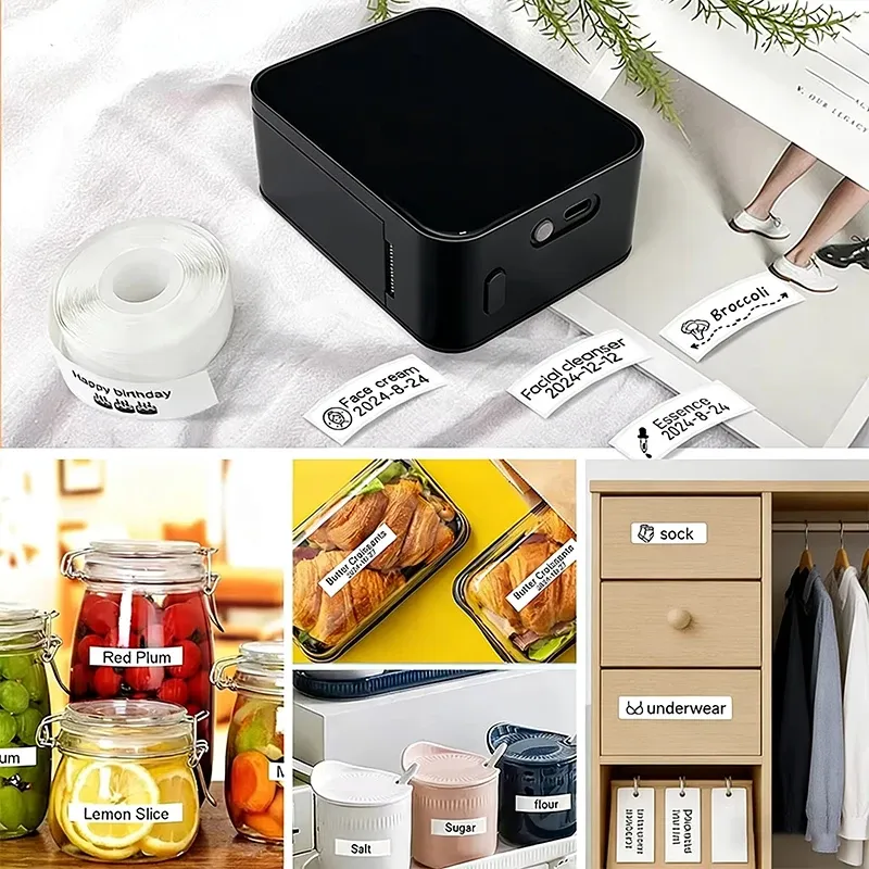 Imprimante d'étiquettes portable Marklife P15 Mini, imprimante thermique de poche intelligente sans encre, avec papier d'étiquettes adhésives OT 3 rouleaux 6