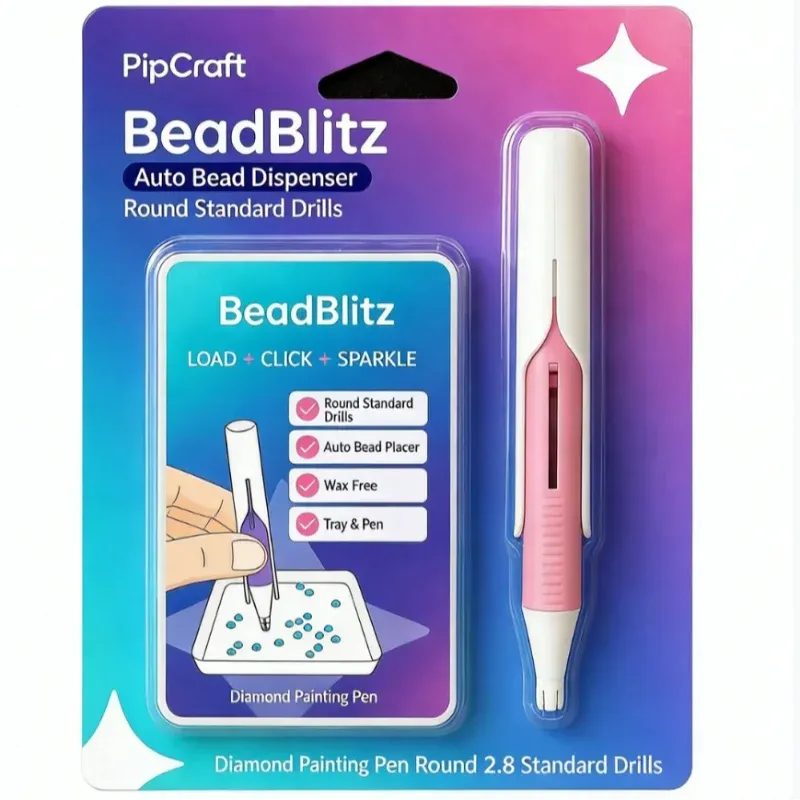 Stylo distributeur de perles pour peinture diamant, ergonomique, pour perles rondes, sans cire nécessaire, kit de pièces 8