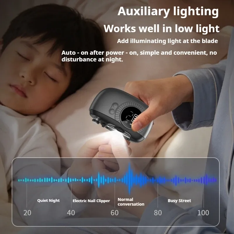 Coupe-ongles électrique 2 en 1 avec lumière LED et loupe, coupe-ongles automatique pour bébé et adulte, kit de manucure et soin des ongles 4