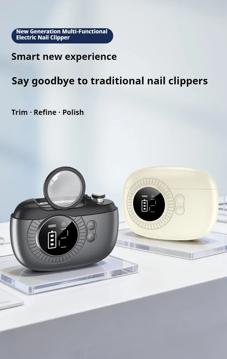 Coupe-ongles électrique 2 en 1 avec lumière LED