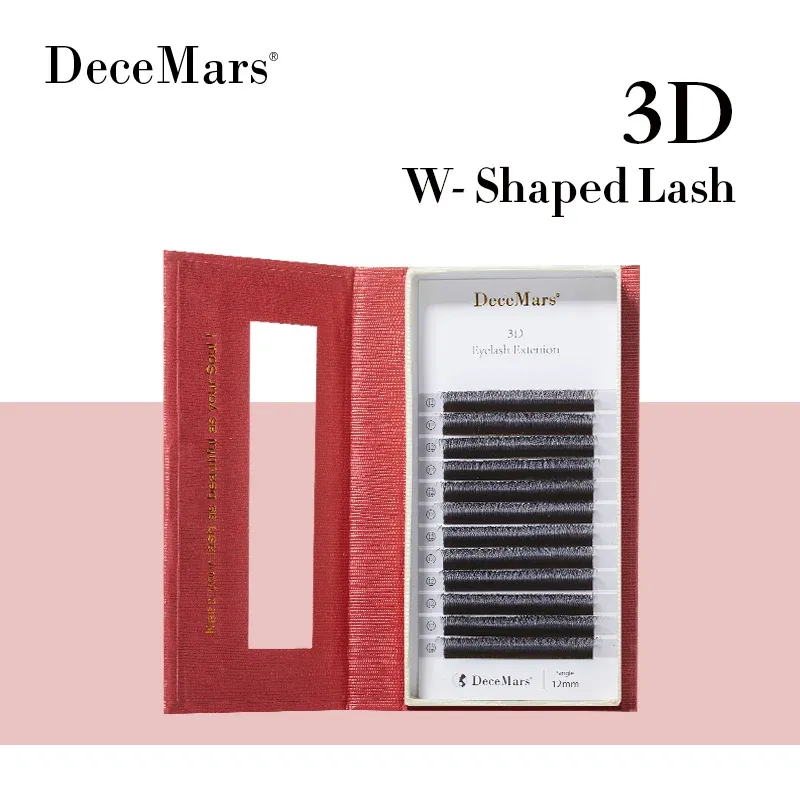 Extensions de cils 3D en forme de W, 3 pointes, courbure C/D, haute qualité, cils individuels 2