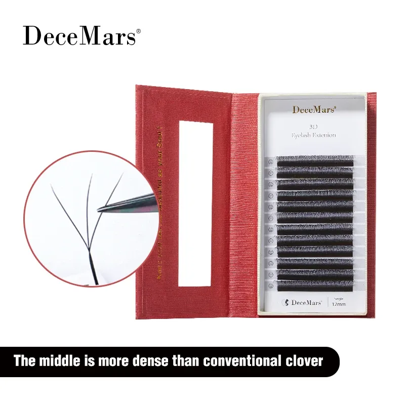 Extensions de cils 3D en forme de W, 3 pointes, courbure C/D, haute qualité, cils individuels 3