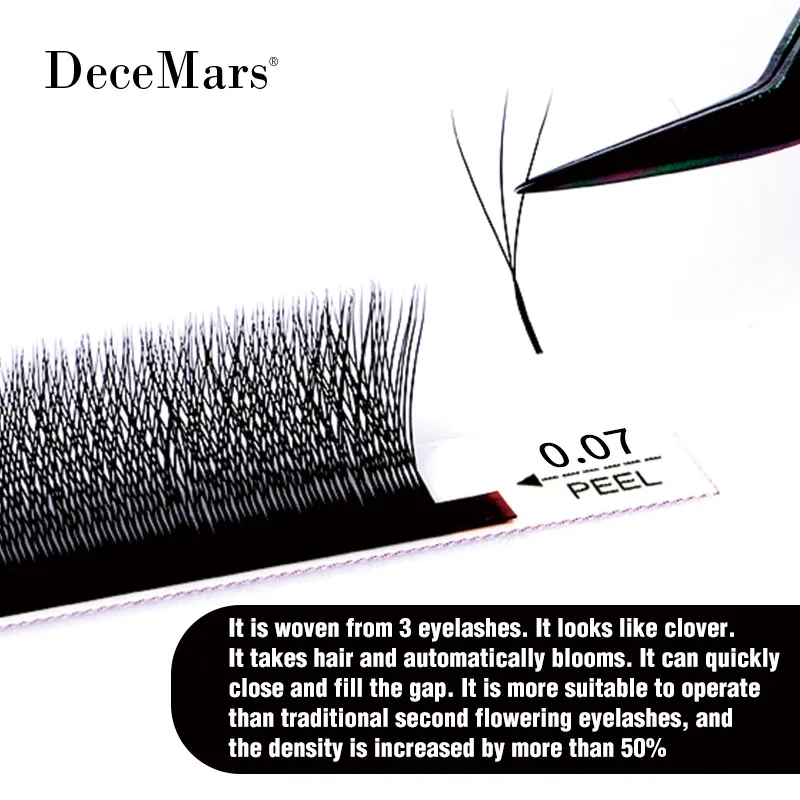 Extensions de cils 3D en forme de W, 3 pointes, courbure C/D, haute qualité, cils individuels 4