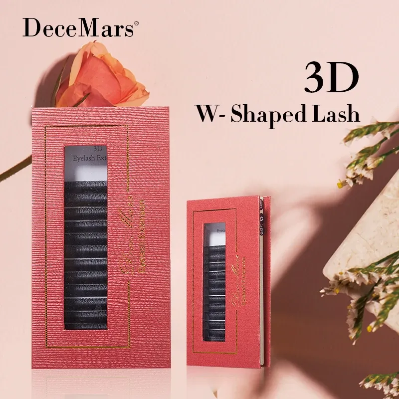 Extensions de cils 3D en forme de W, 3 pointes, courbure C/D, haute qualité, cils individuels 5