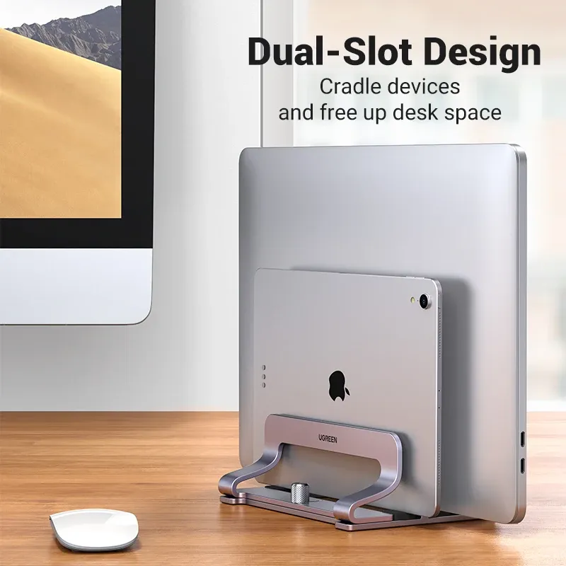 UGREEN – Support vertical pliable en aluminium pour ordinateur portable, compatible MacBook Air, MacBook Pro et PC jusqu'à 17 pouces 2