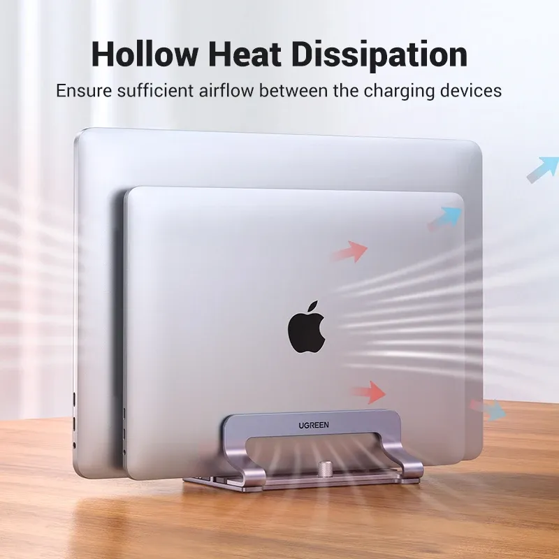 UGREEN – Support vertical pliable en aluminium pour ordinateur portable, compatible MacBook Air, MacBook Pro et PC jusqu'à 17 pouces 4