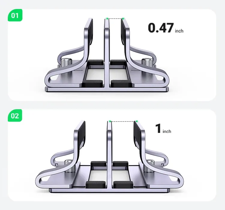 Réglage de la largeur du support pour ordinateur portable