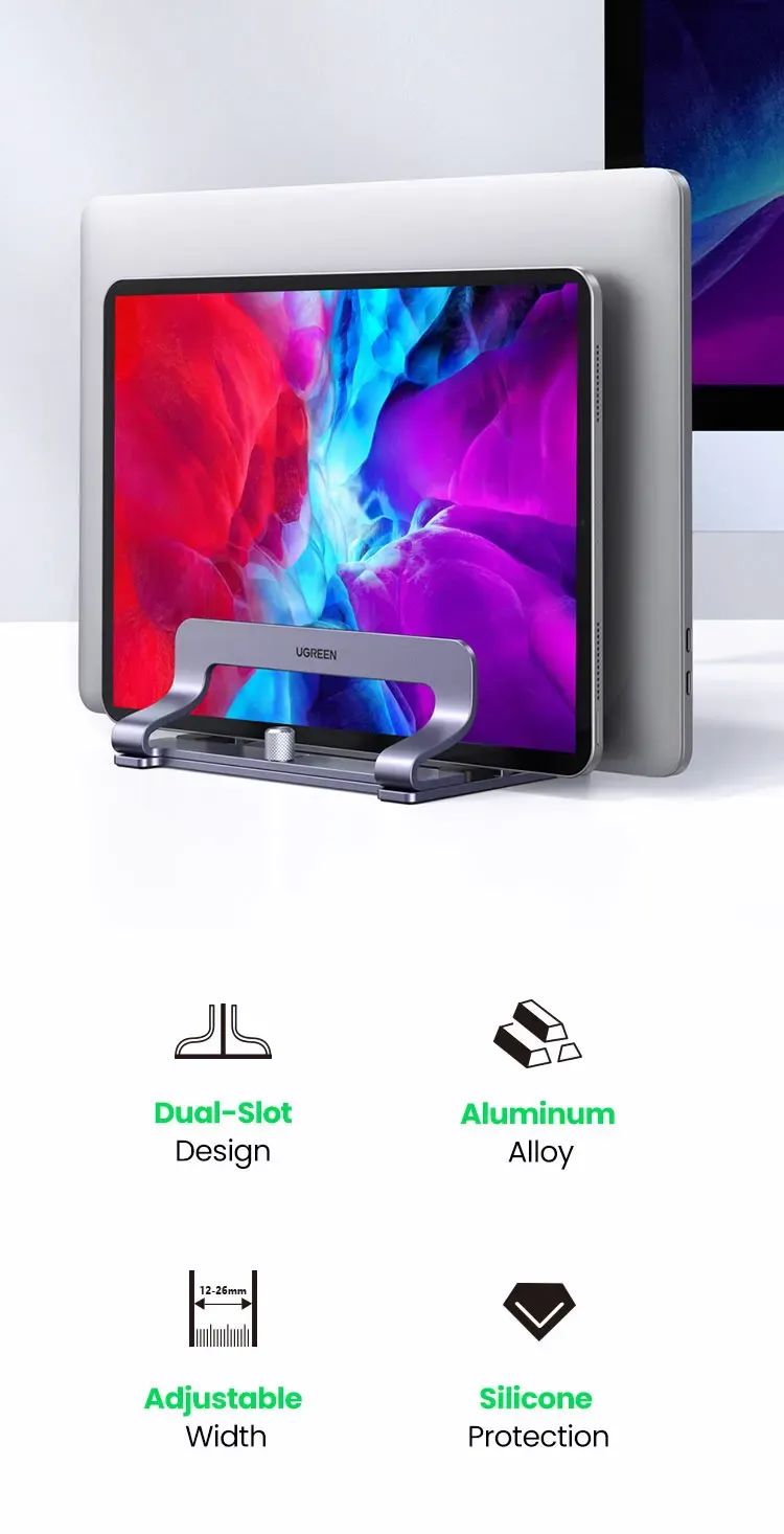 Support vertical UGREEN à double emplacement pour ordinateur portable