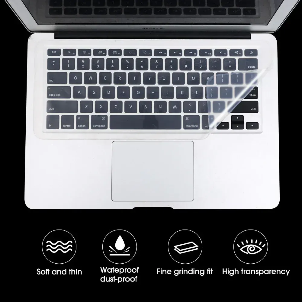 Housse de protection universelle en silicone pour clavier d'ordinateur portable 13-14 pouces et 15-17 pouces, anti-poussière et étanche 4