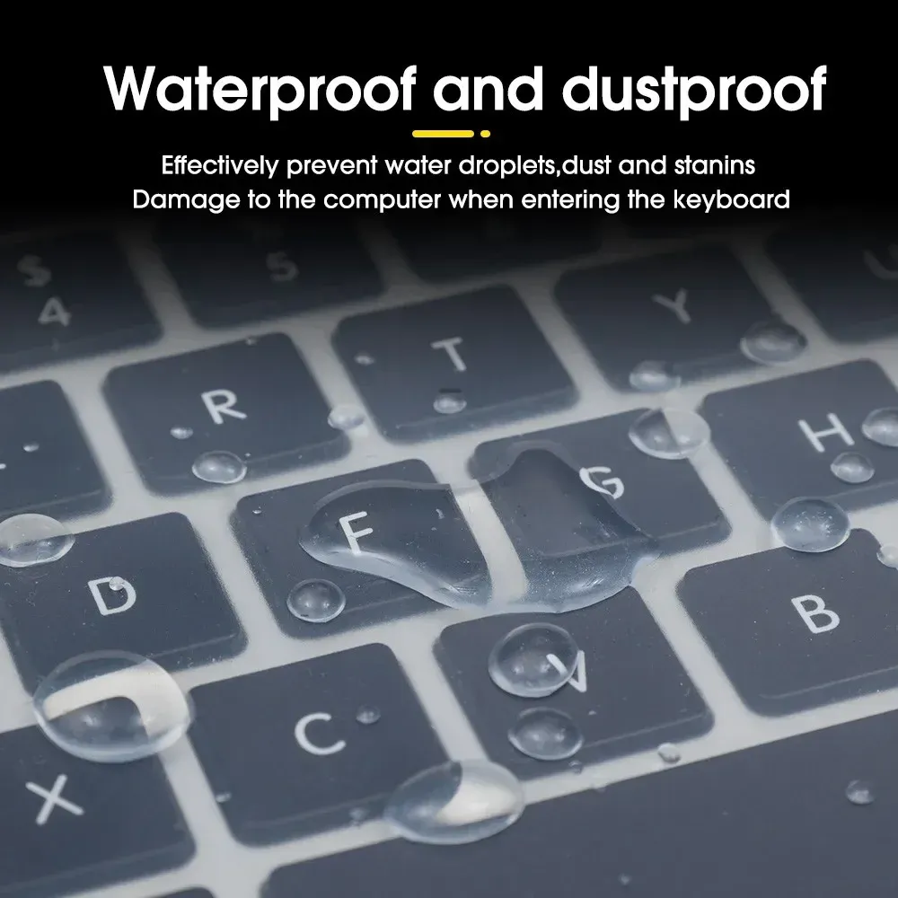 Housse de protection universelle en silicone pour clavier d'ordinateur portable 13-14 pouces et 15-17 pouces, anti-poussière et étanche 5