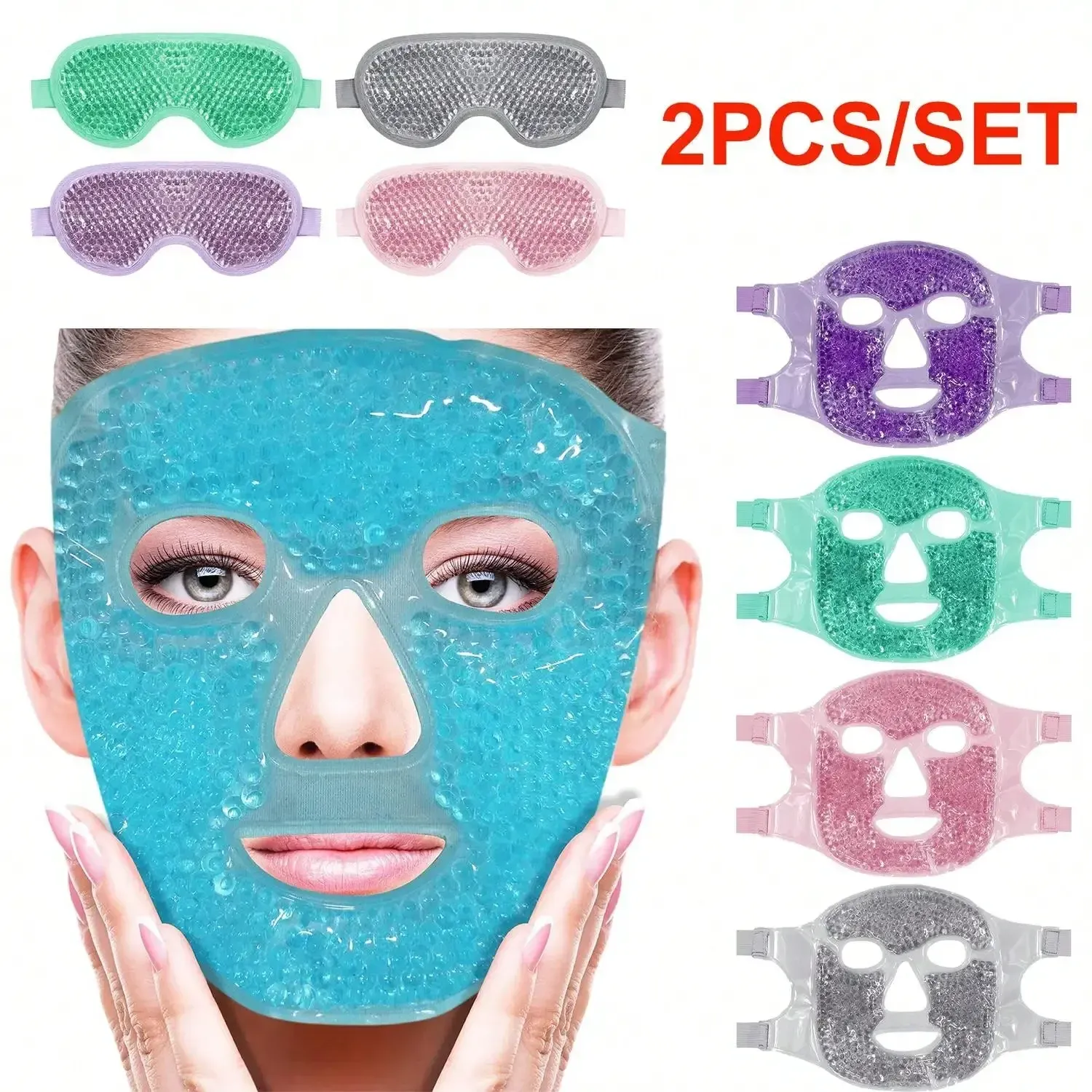 Masque rafraîchissant chaud-froid en gel pour les yeux et le visage, compresse réutilisable pour le sommeil – FaceSPA - Image 1