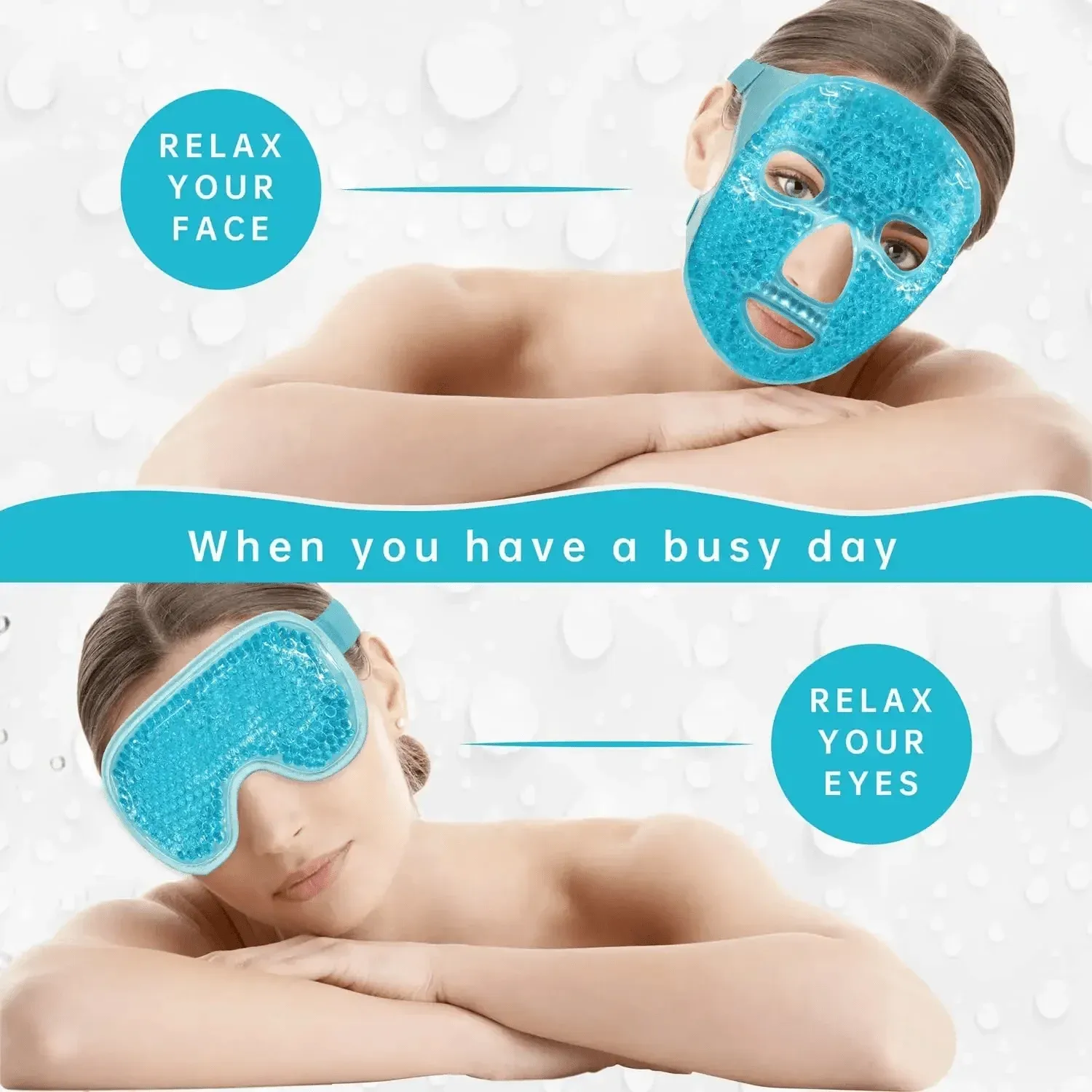 Masque rafraîchissant chaud-froid en gel pour les yeux et le visage, compresse réutilisable pour le sommeil – FaceSPA 3