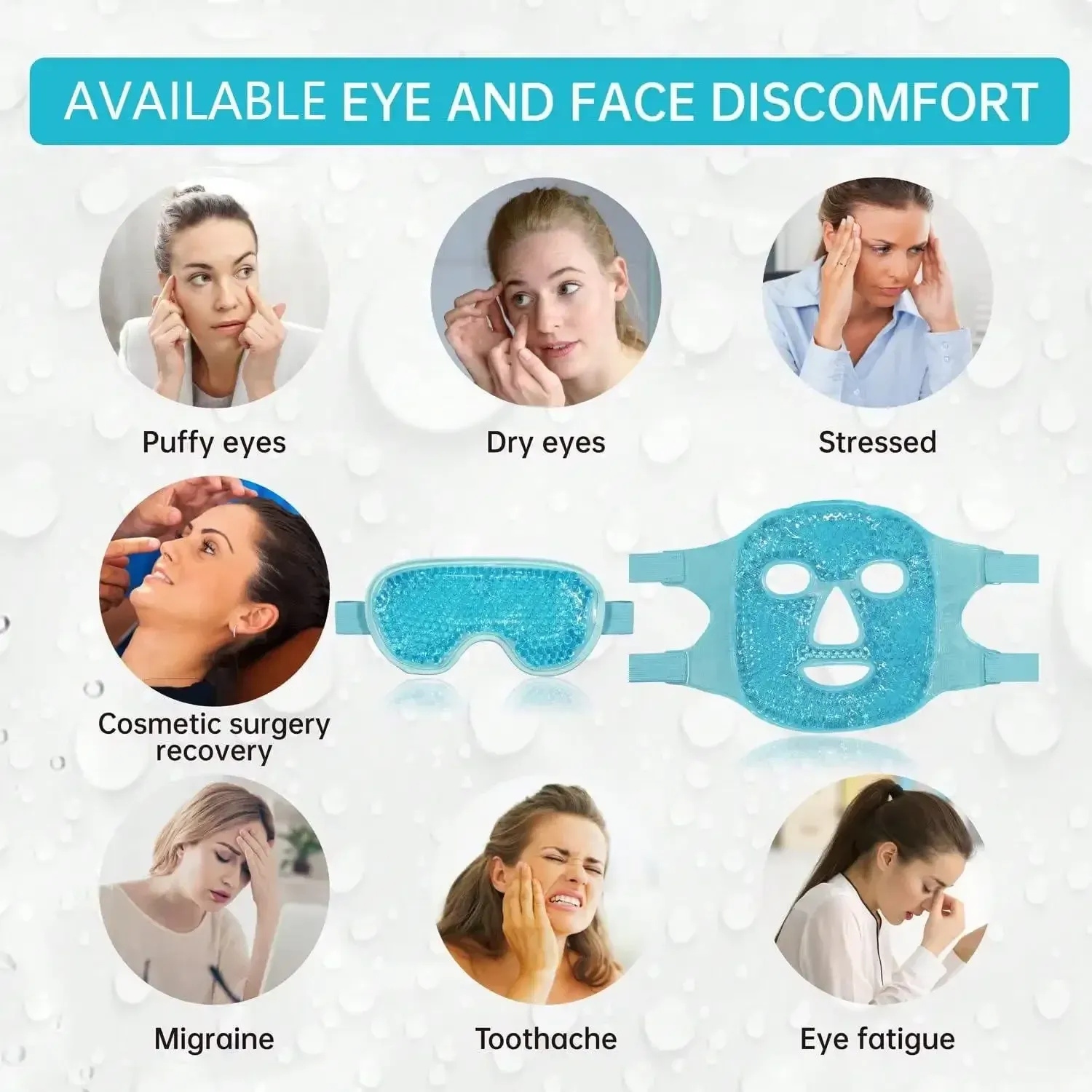 Masque rafraîchissant chaud-froid en gel pour les yeux et le visage, compresse réutilisable pour le sommeil – FaceSPA 4