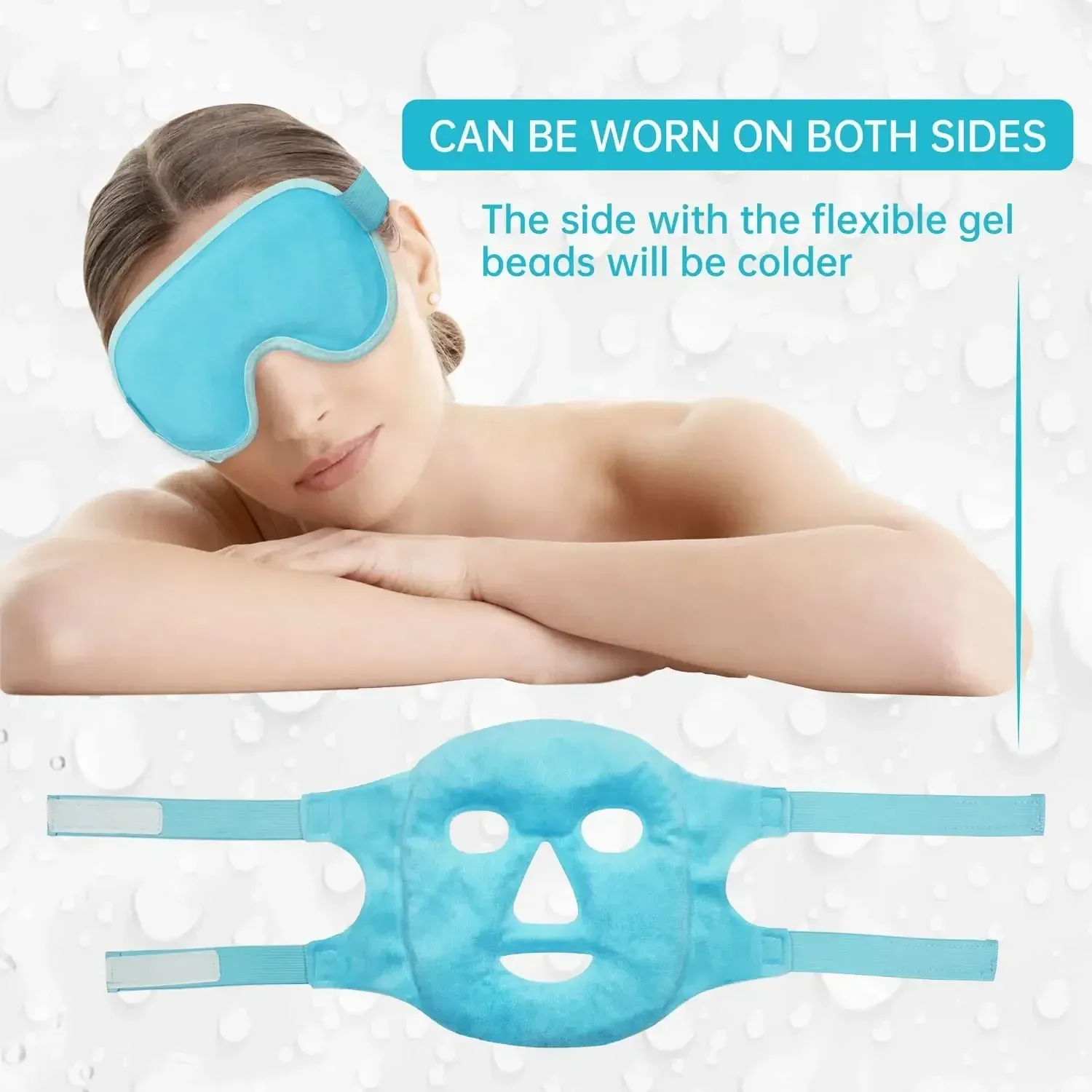 Masque rafraîchissant aux perles de gel pour le visage et les yeux