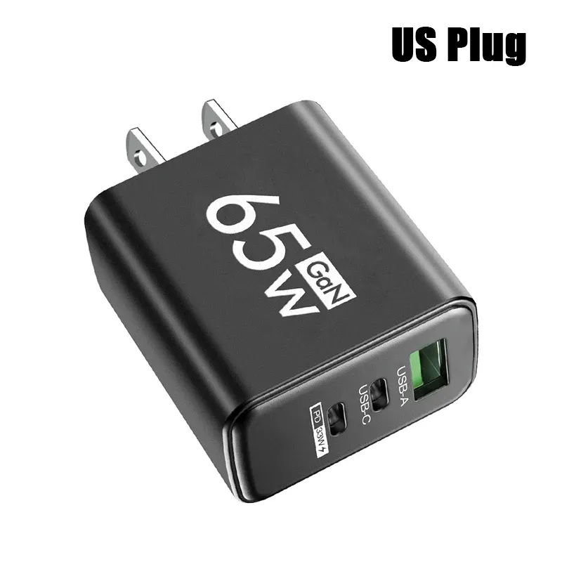 Chargeur GaN 65 W USB-C à charge rapide, prise EU/KR, compatible PD 3.0, pour iPhone 15, Xiaomi, Huawei et Samsung 7