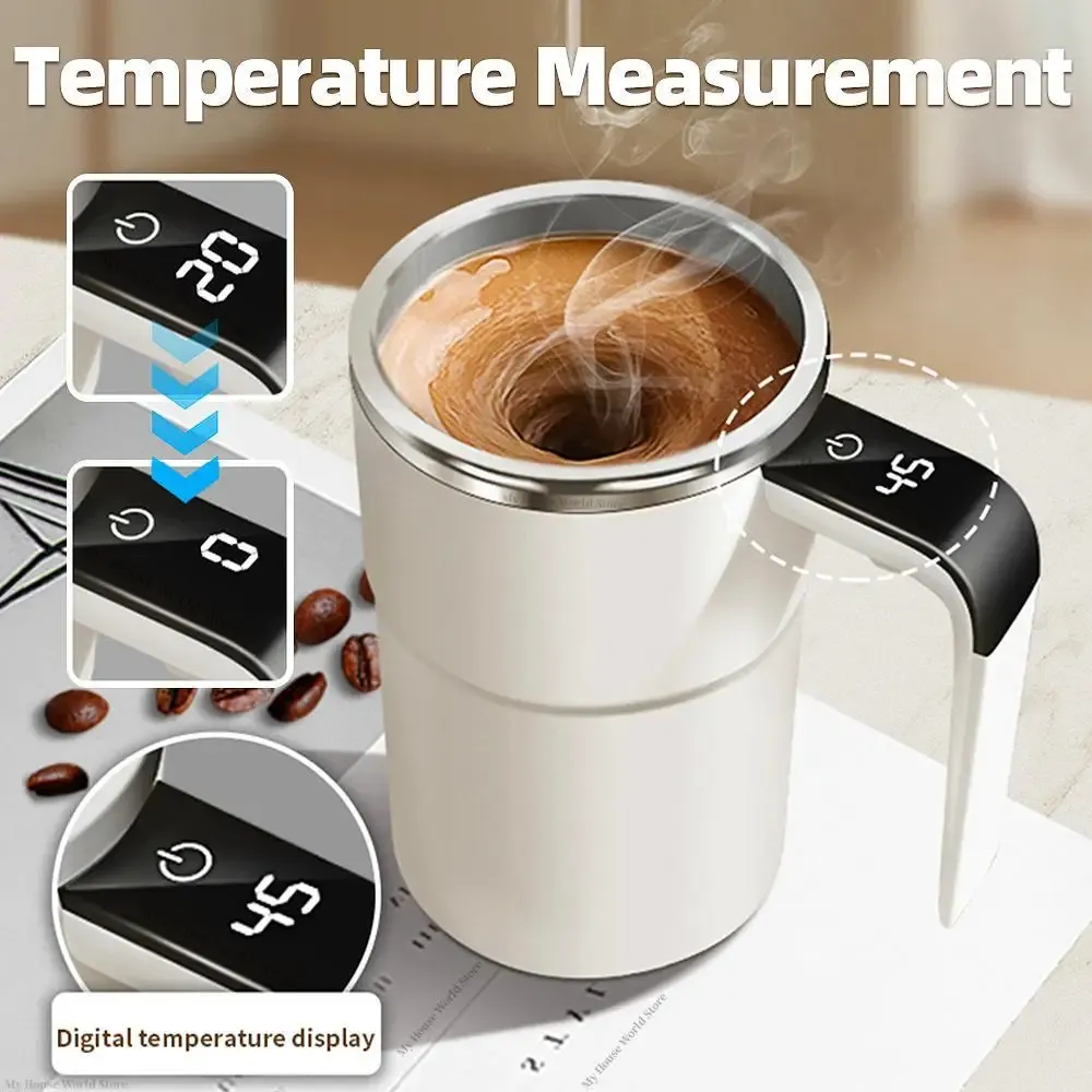 Tasse auto-mélangeuse rechargeable et portable en acier inoxydable - Image 1