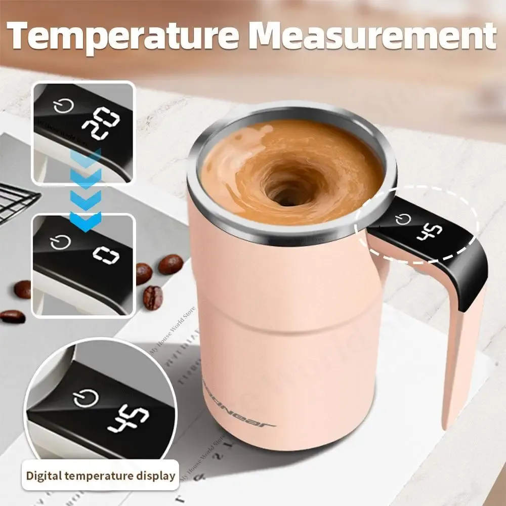 Tasse auto-mélangeuse rechargeable et portable en acier inoxydable 8