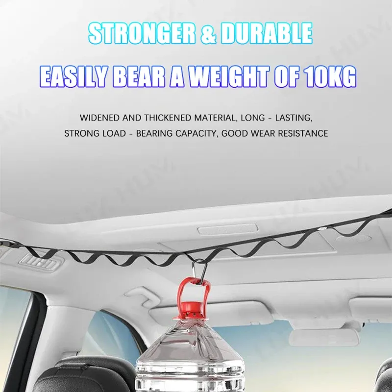 Corde à linge portable pour voiture, réglable de 83 à 119 cm, capacité 10 kg, idéale pour le voyage 3