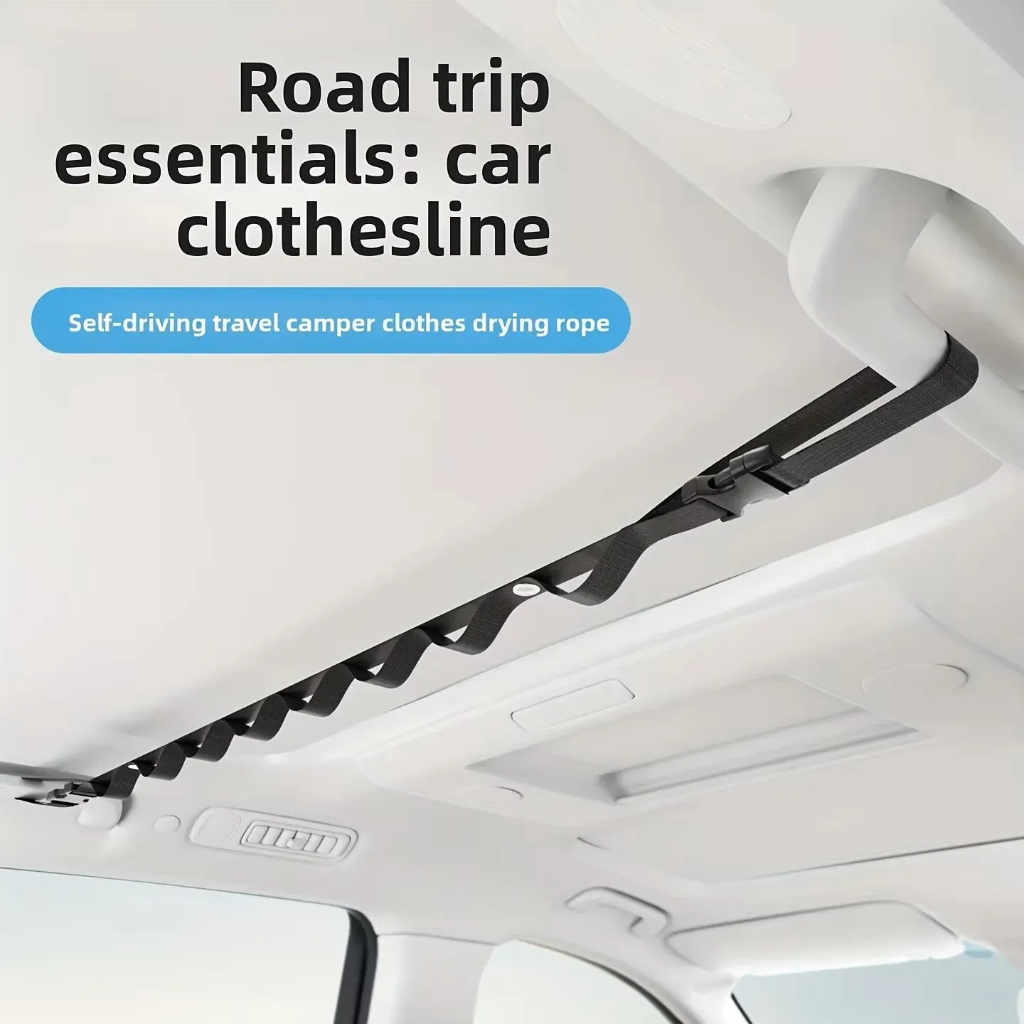 Corde à linge portable pour voiture, réglable de 83 à 119 cm, capacité 10 kg, idéale pour le voyage