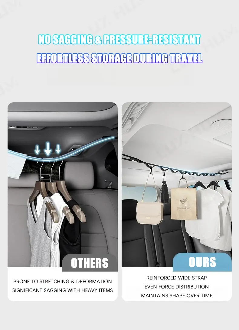 Corde à linge de voiture en situation de voyage