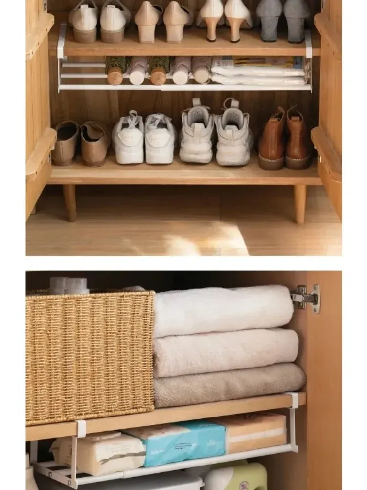 Étagère à chaussures réglable, finition soignée