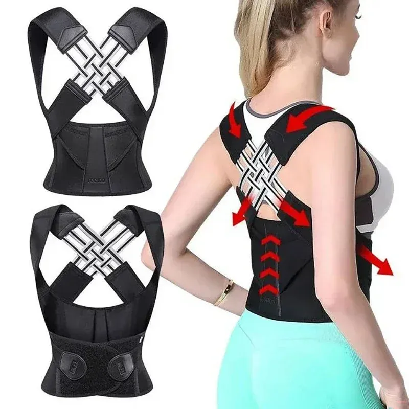 Correcteur de posture réglable pour femmes et hommes, soutien du haut et du bas du dos 2