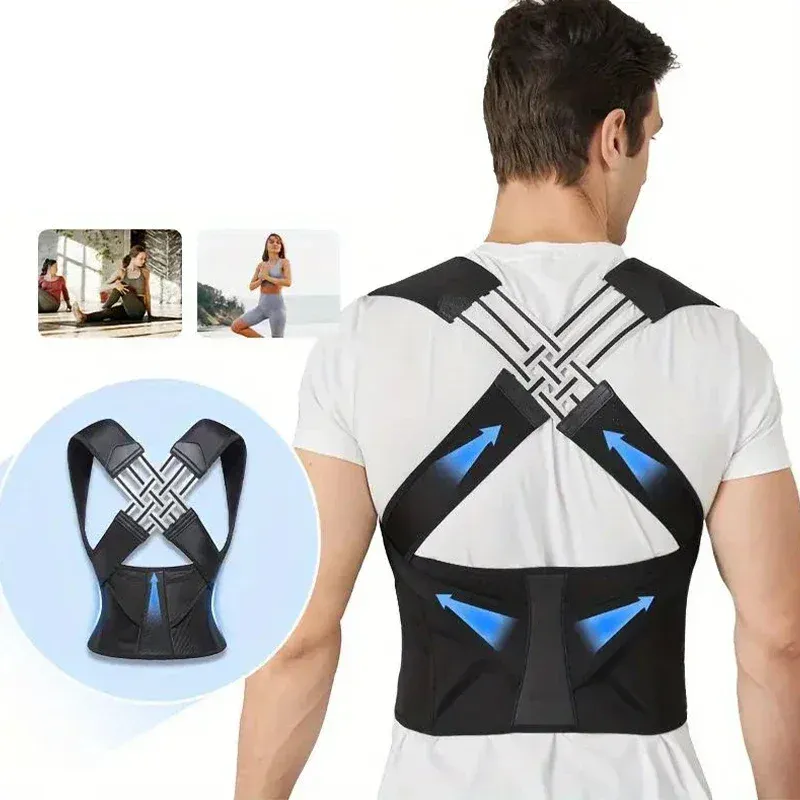 Correcteur de posture réglable pour femmes et hommes, soutien du haut et du bas du dos 4