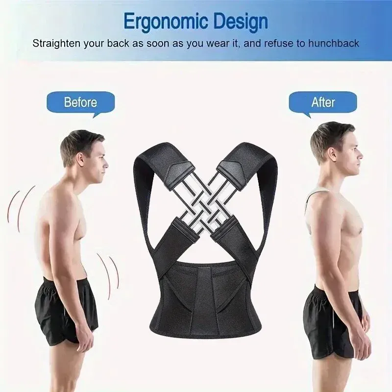 Correcteur de posture réglable pour femmes et hommes, soutien du haut et du bas du dos 5