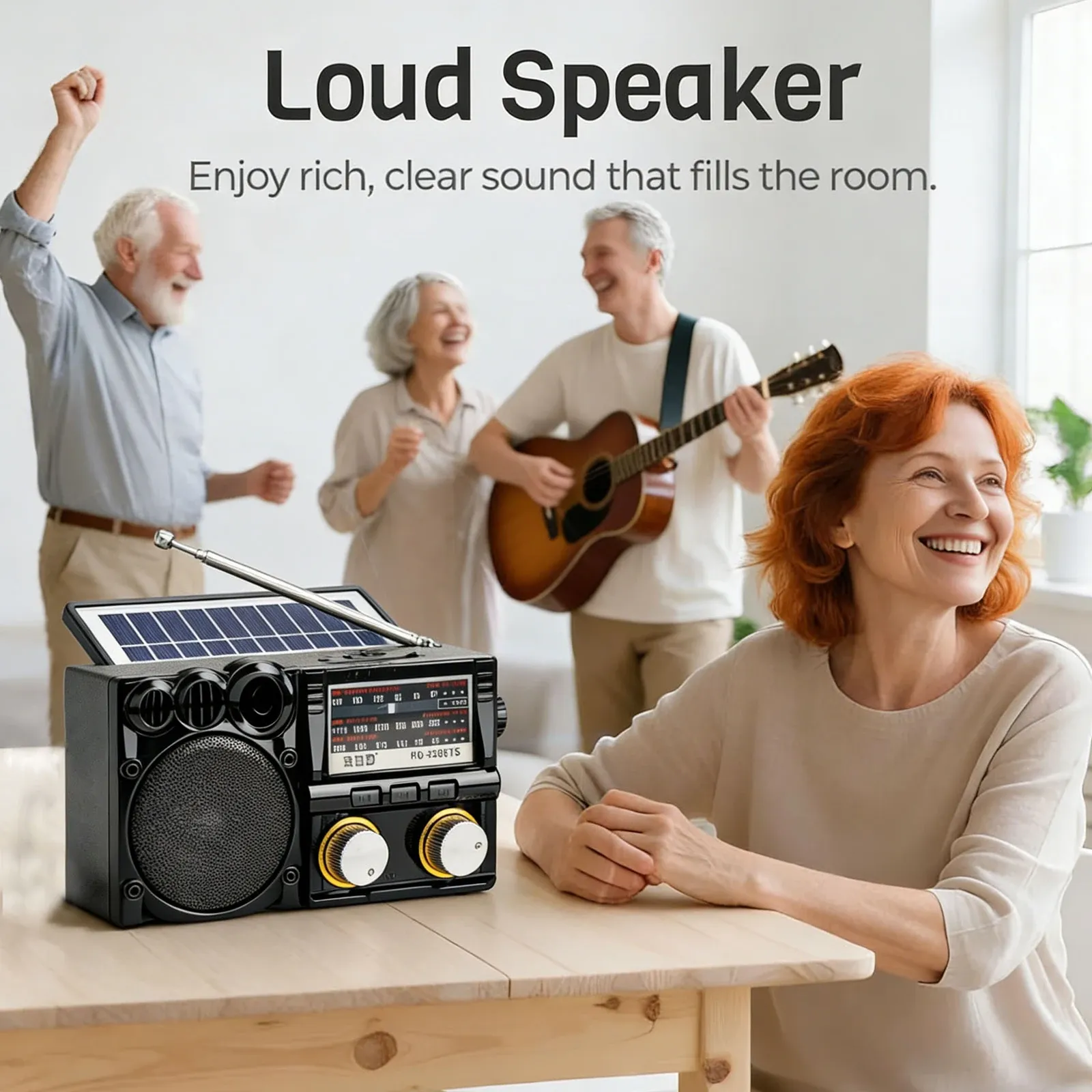 Radio solaire portable AM/FM/SW, design