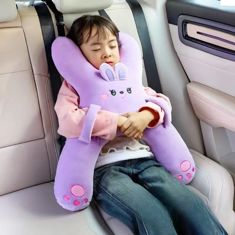 Oreiller cervical pour voiture avec ceinture de sécurité, aide au sommeil pour enfants, maintien de la tête, siège arrière, confort pour les longs trajets 2
