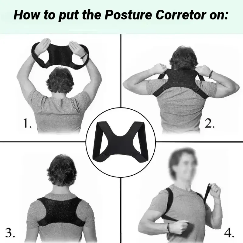 Ceinture de soutien dorsal réglable, respirante et ergonomique pour la prévention de la cyphose 3