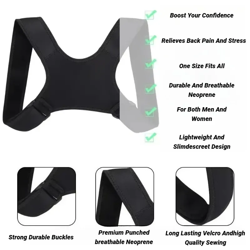 Ceinture de soutien dorsal réglable, respirante et ergonomique pour la prévention de la cyphose 2