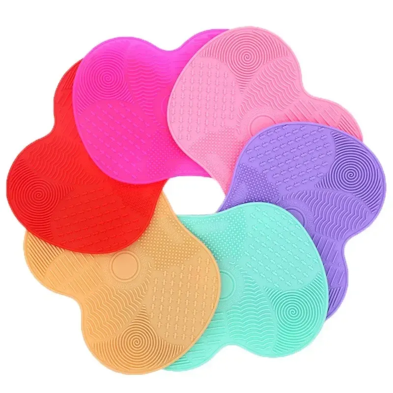 Tapis de nettoyage en silicone coloré pour brosses de maquillage, planche à récurer pour pinceaux cosmétiques et fond de teint 3