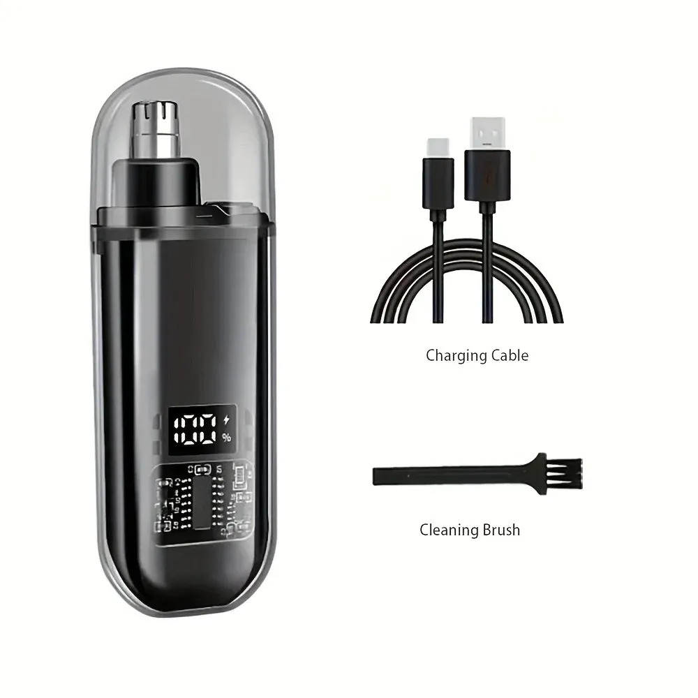 Tondeuse à poils de nez pour hommes, rechargeable par USB, tondeuse électrique pour poils de nez et d'oreilles, affichage LED, outil de toilettage portable 6