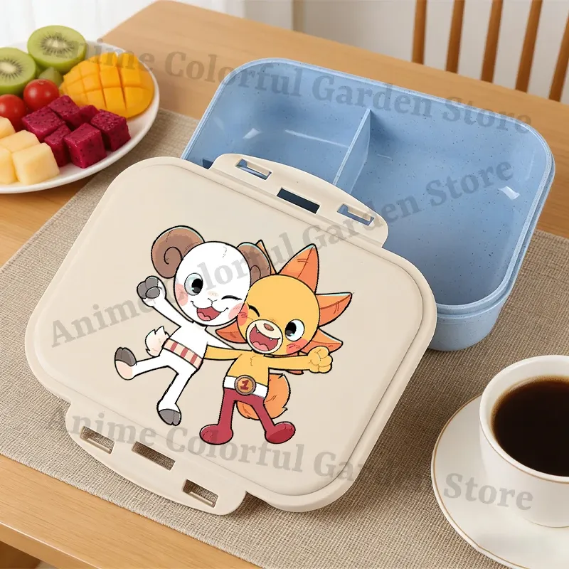 Boîte à bento One Piece grande capacité pour enfants, contenant alimentaire portable à motif dessin animé, idéal pour l'école 20