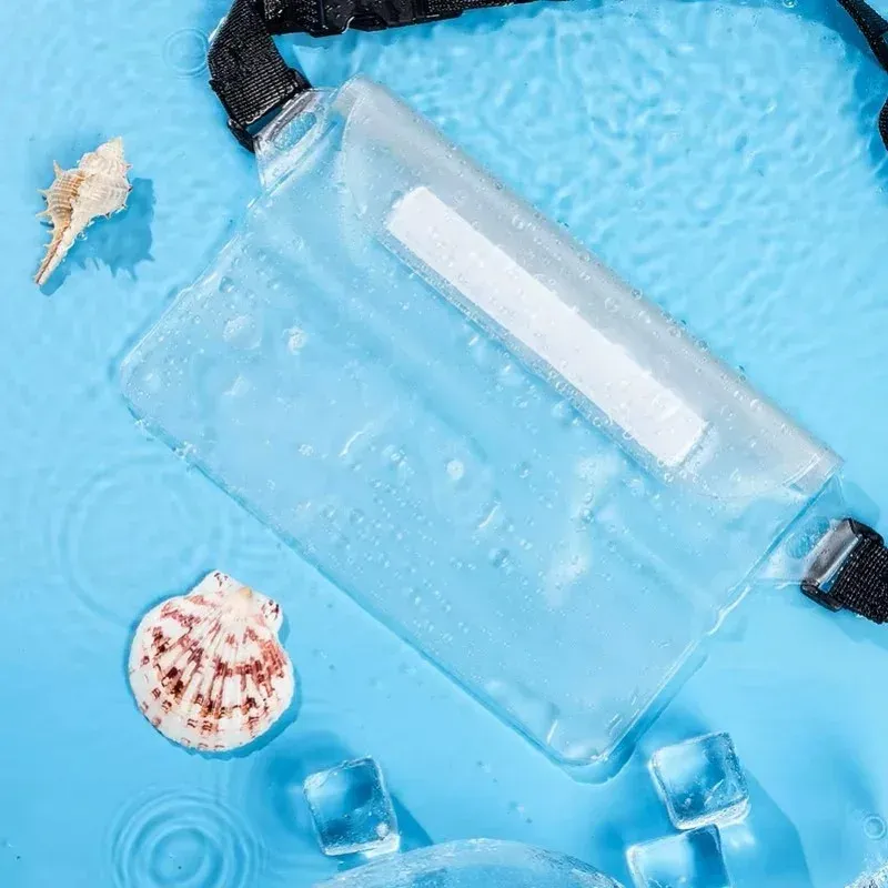 Sac de natation étanche 3 couches grand format transparent, protection pour téléphone portable 5