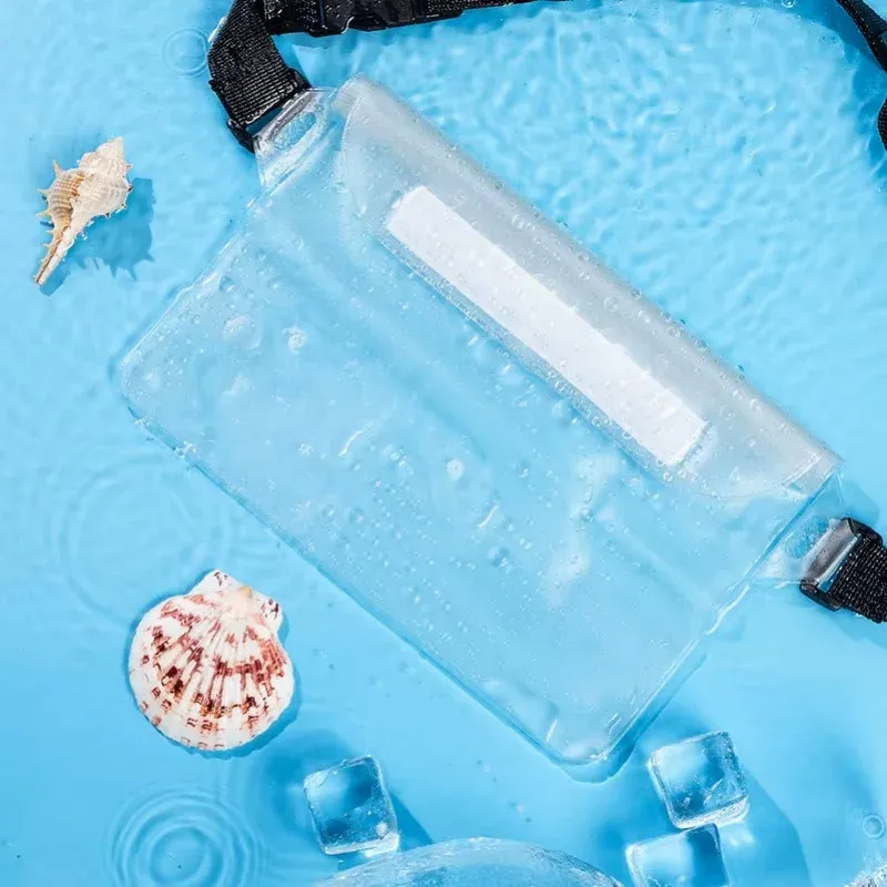 Sac de natation étanche 3 couches grand format transparent, protection pour téléphone portable 7