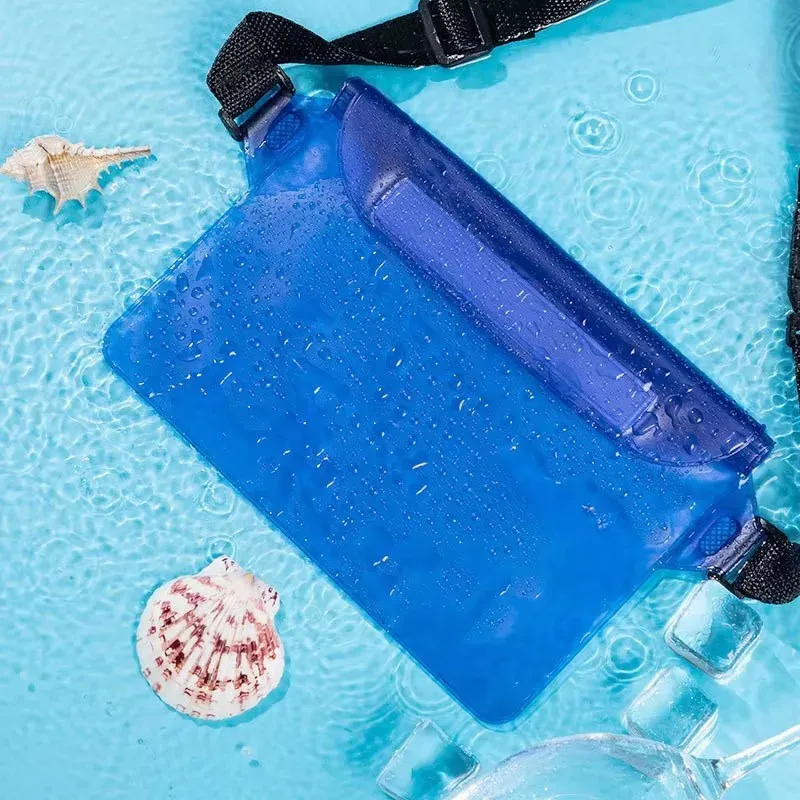 Sac de natation étanche 3 couches grand format transparent, protection pour téléphone portable 9