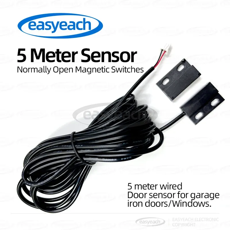 Capteur magnétique de porte filaire GPS-30, câble 5 m, détecteur d'ouverture pour porte de garage et porte roulante, interrupteur étanche pour usage extérieur - Image 1
