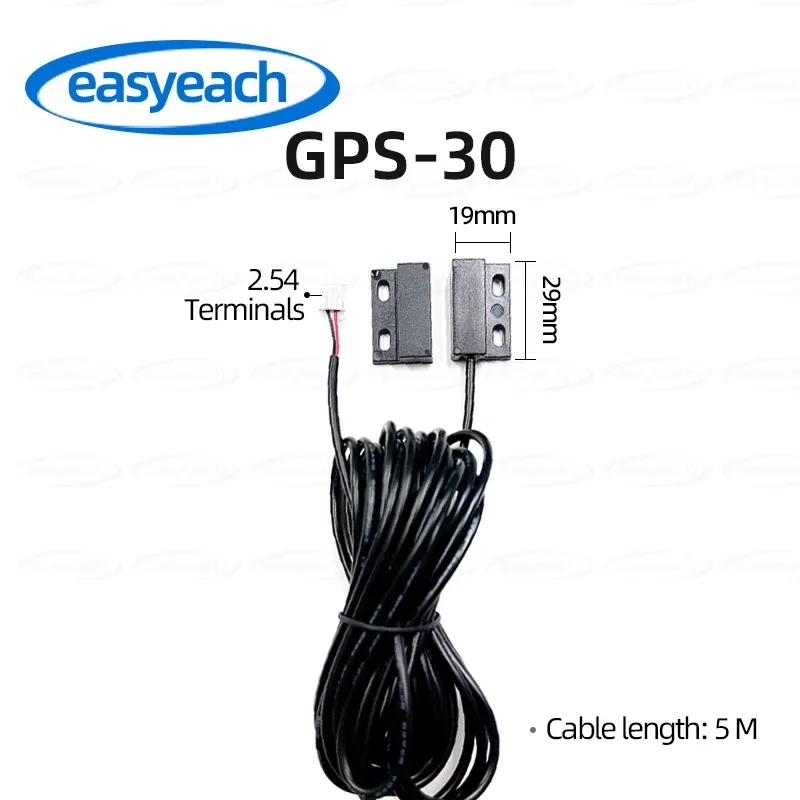 Capteur magnétique de porte filaire GPS-30, câble 5 m, détecteur d'ouverture pour porte de garage et porte roulante, interrupteur étanche pour usage extérieur 8