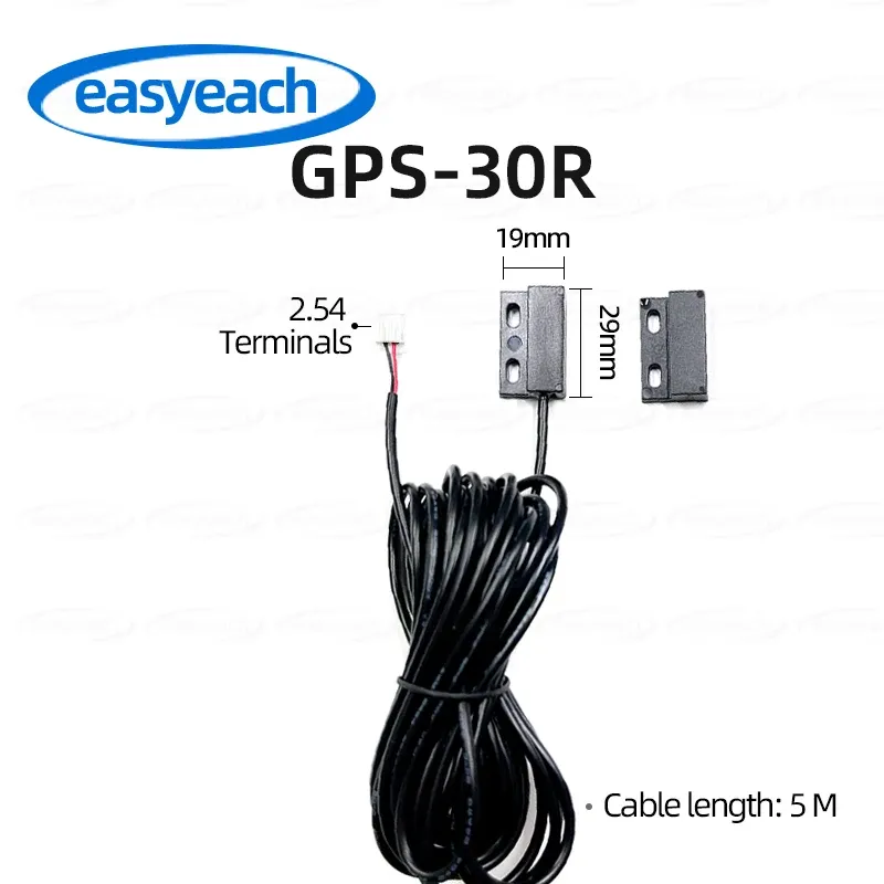 Capteur magnétique de porte filaire GPS-30, câble 5 m, détecteur d'ouverture pour porte de garage et porte roulante, interrupteur étanche pour usage extérieur 9
