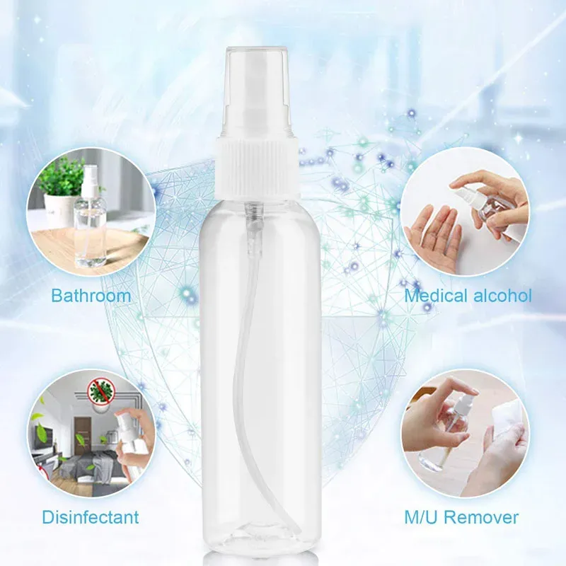 Vaporisateur de parfum rechargeable en plastique transparent, format voyage, 10 ml, 30 ml, 50 ml, 60 ml, 100 ml, lot de 3, 5 ou 10 pièces 6