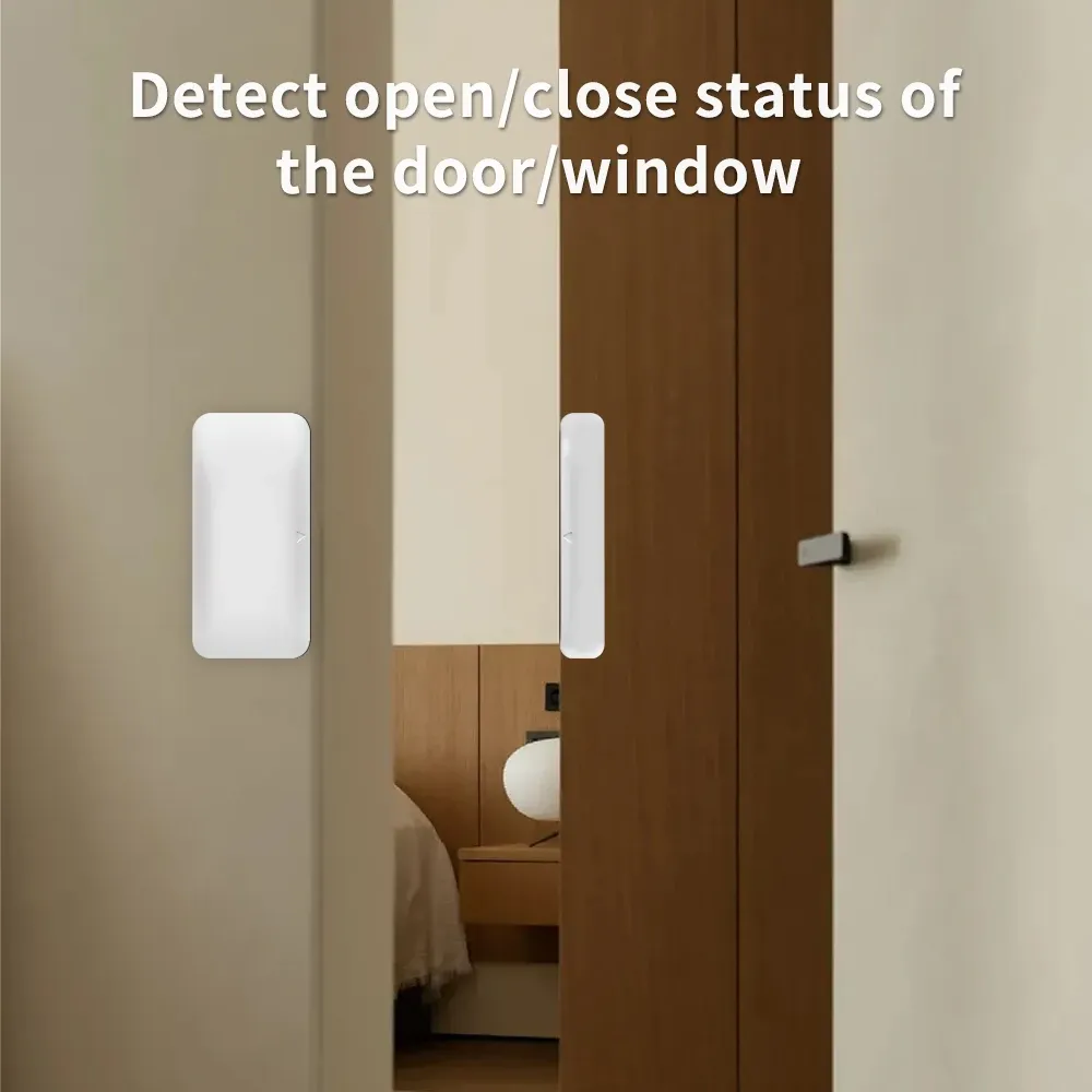 Capteur de porte et fenêtre sans fil Tuya Zigbee, détecteur d'ouverture compact pour la maison connectée, compatible Alexa 3