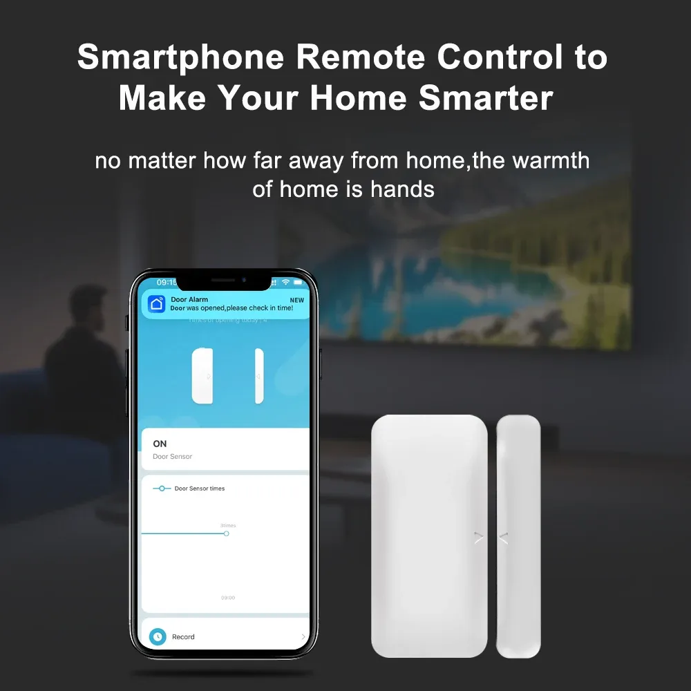 Capteur de porte et fenêtre sans fil Tuya Zigbee, détecteur d'ouverture compact pour la maison connectée, compatible Alexa 2