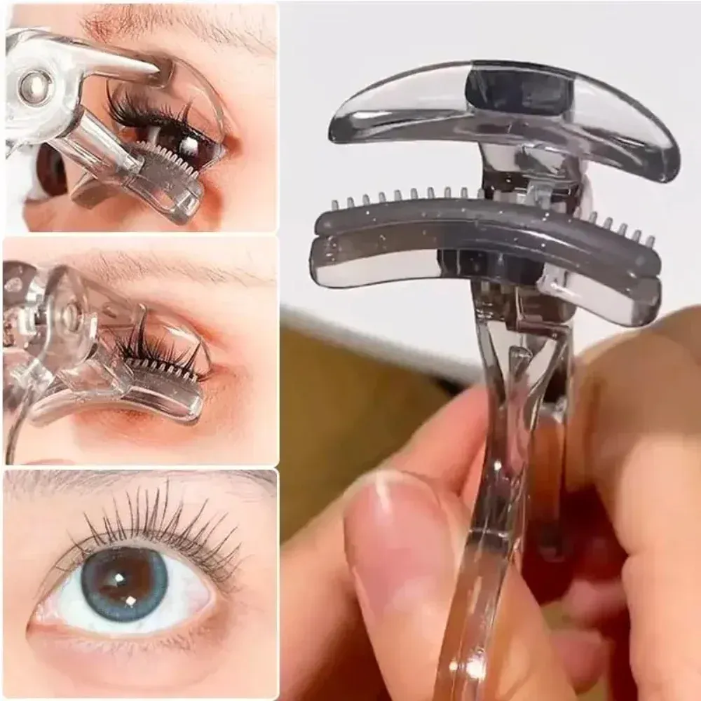 Recourbe-cils double usage, imperméable, pour un galbe naturel, large pince partielle, longue tenue, outil de maquillage des yeux professionnel.