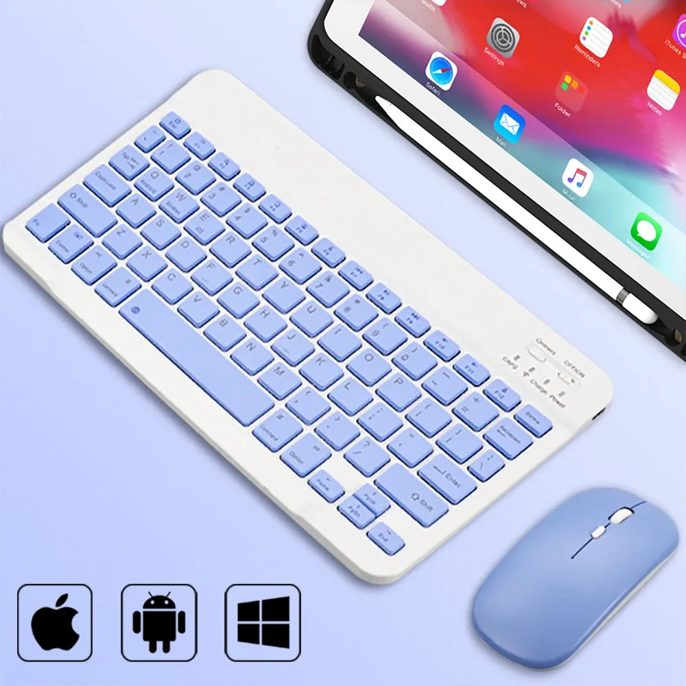 Clavier sans fil Bluetooth universel pour téléphone portable et tablette, mini clavier Bluetooth compatible avec clavier et souris