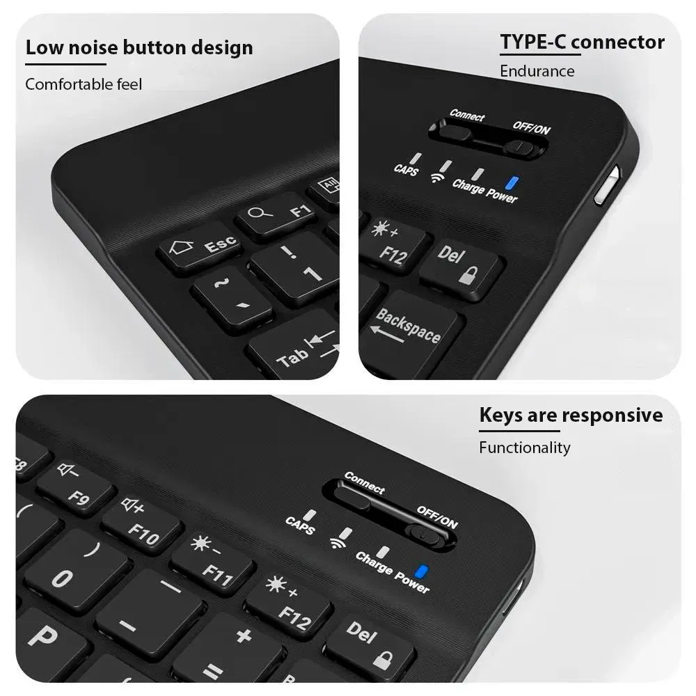 Clavier sans fil Bluetooth universel pour téléphone portable et tablette, mini clavier Bluetooth compatible avec clavier et souris 5