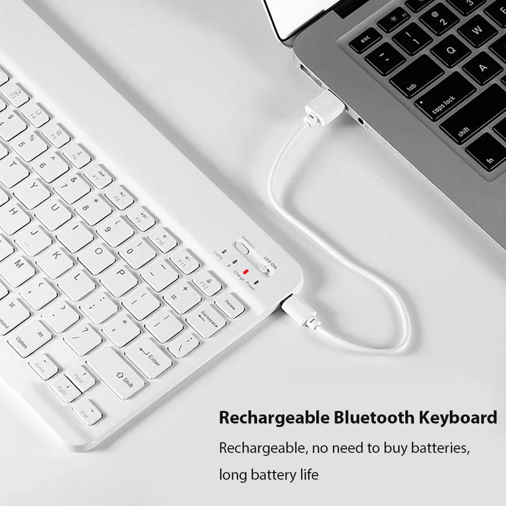 Clavier Bluetooth rechargeable en situation